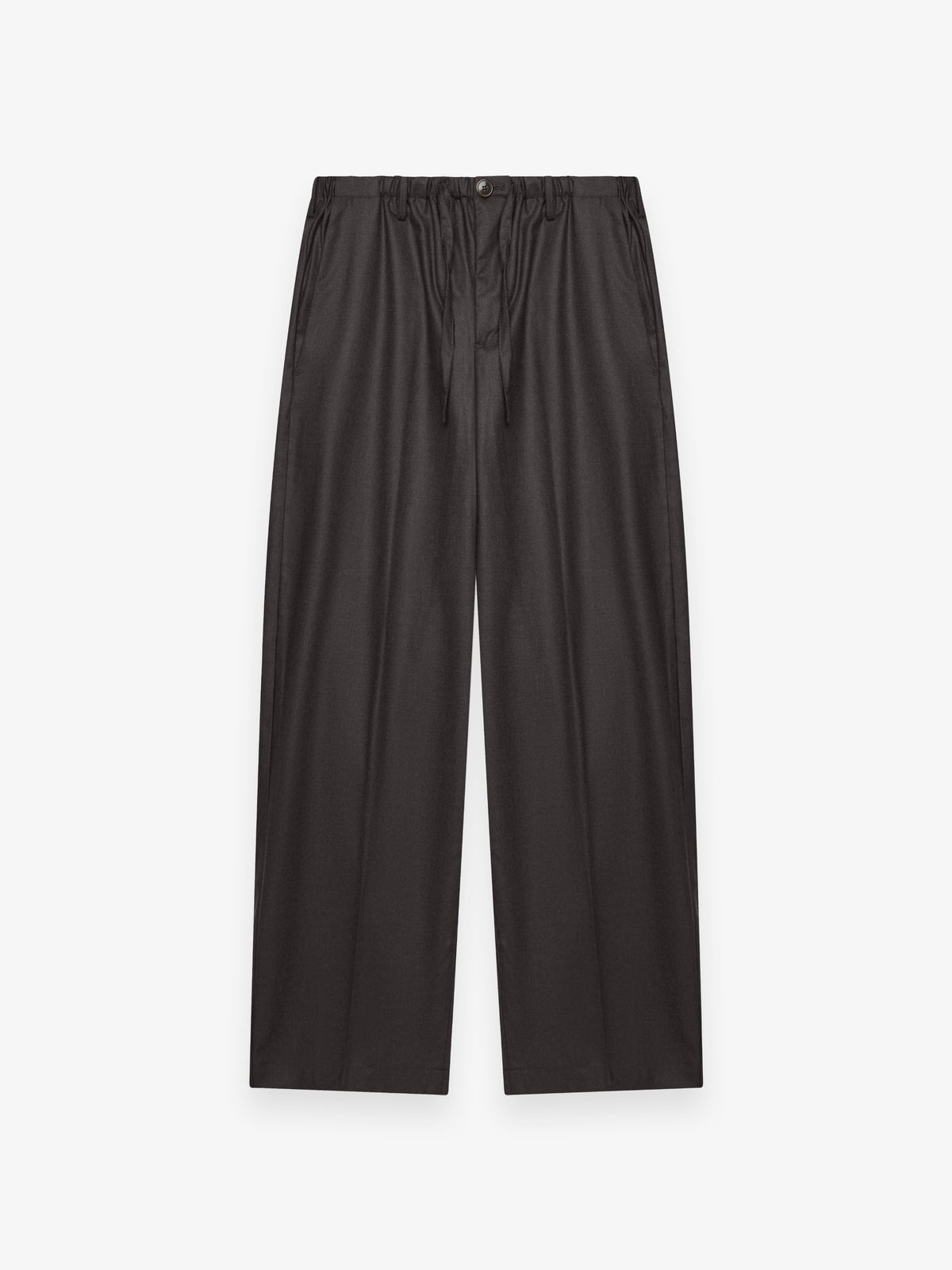 Flannel Stretch Barrel Leg Trousers | Dark Brown Melange