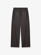 Flannel Stretch Barrel Leg Trousers | Dark Brown Melange