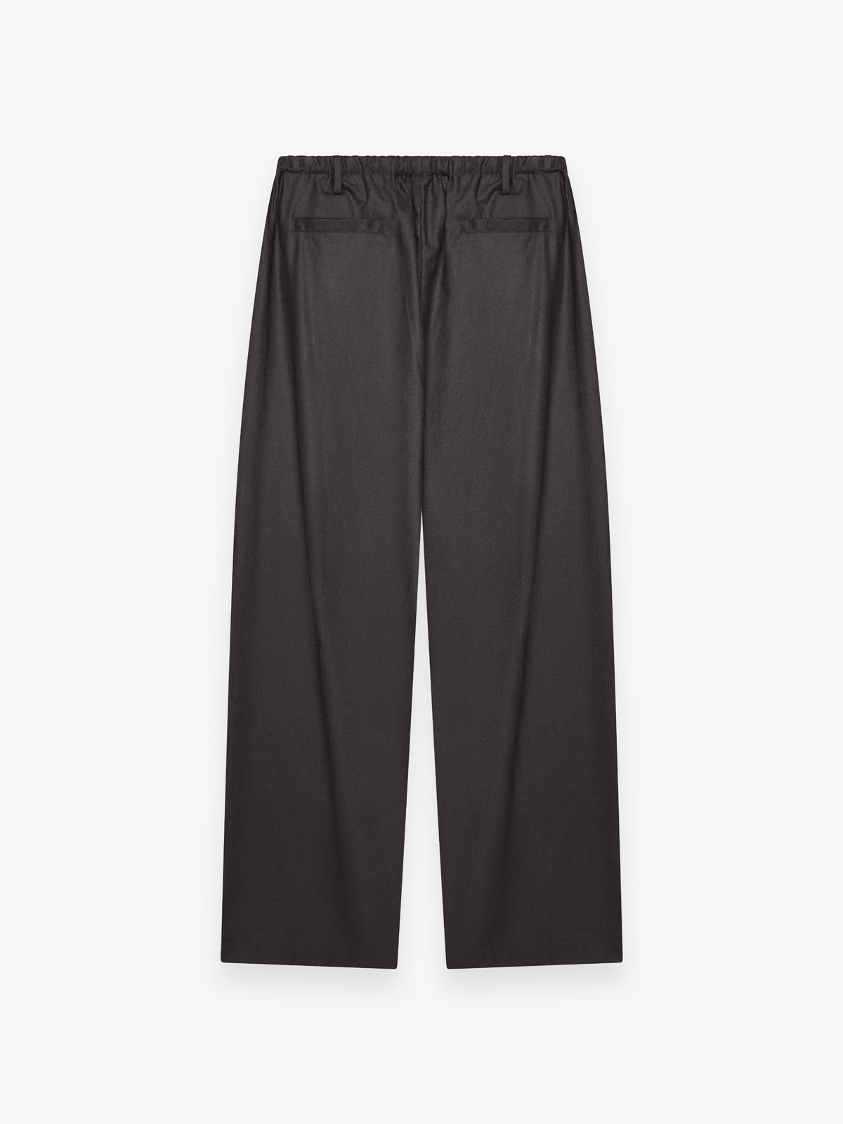 Flannel Stretch Barrel Leg Trousers | Dark Brown Melange