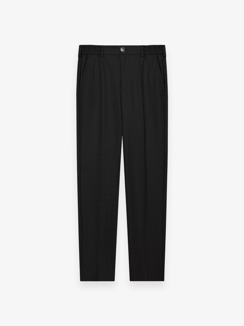 Flannel Stretch Tapered Trousers | Black
