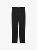 Flannel Stretch Tapered Trousers | Black