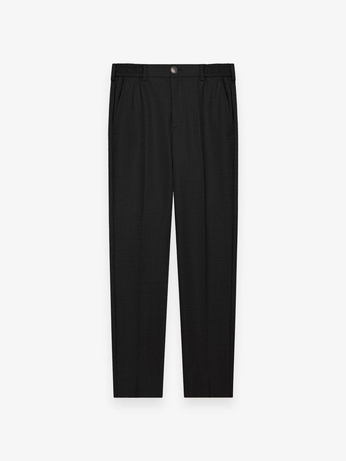 Flannel Stretch Tapered Trousers | Black