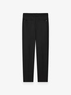 Flannel Stretch Tapered Trousers | Black