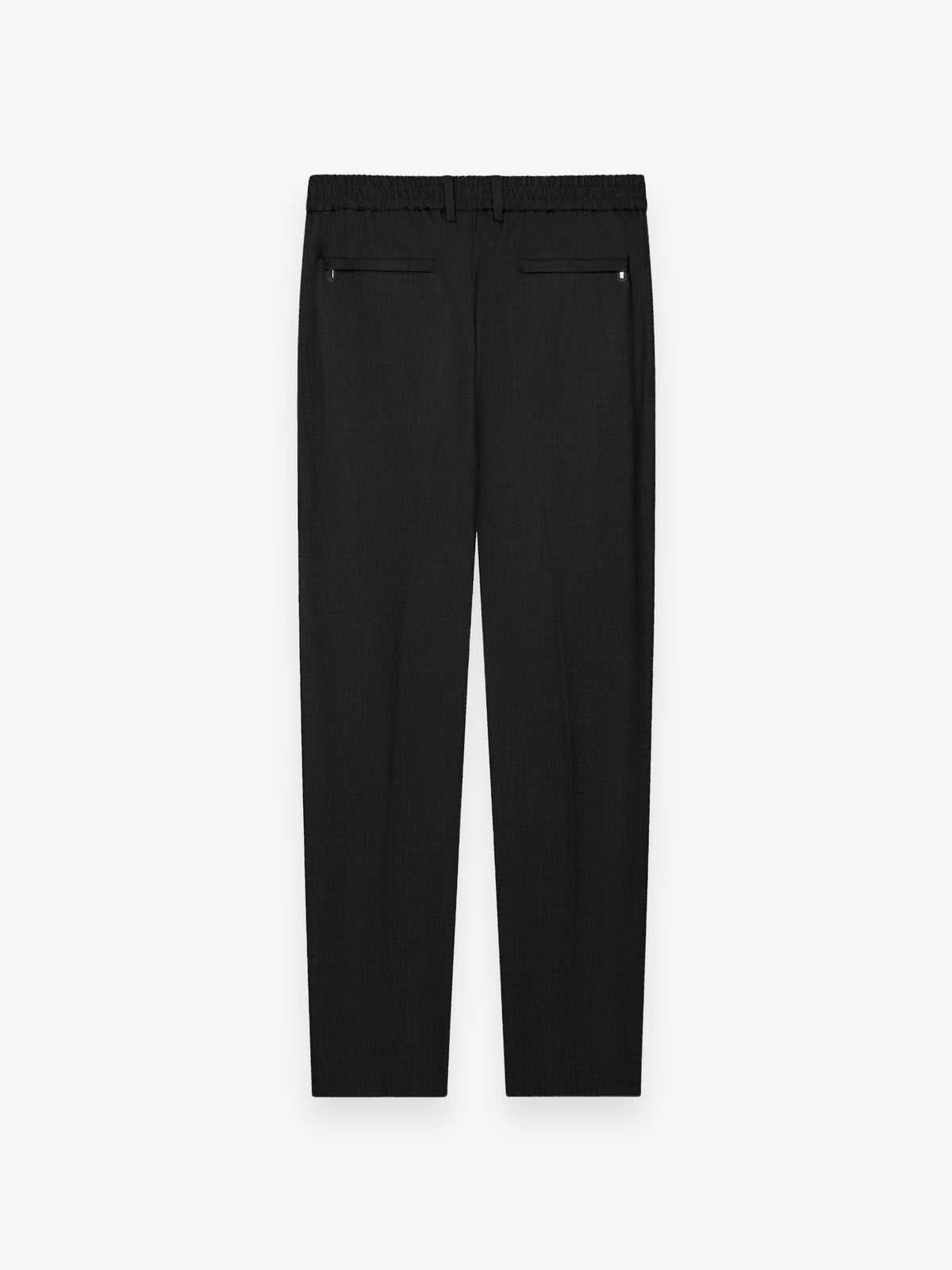 Flannel Stretch Tapered Trousers | Black