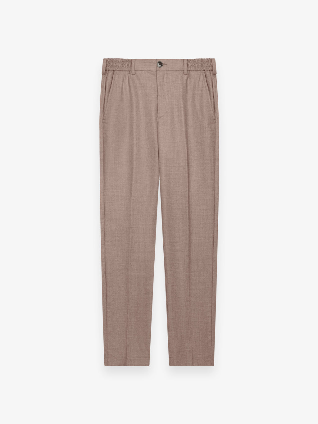 Flannel Stretch Tapered Trousers | Light Taupe Melange