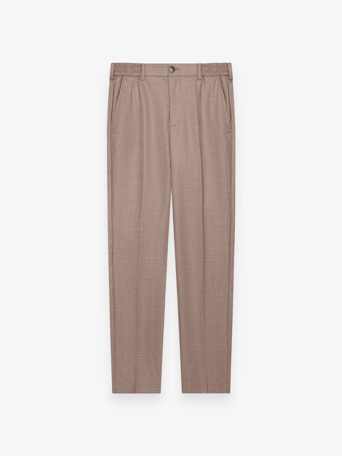 Flannel Stretch Tapered Trousers | Light Taupe Melange