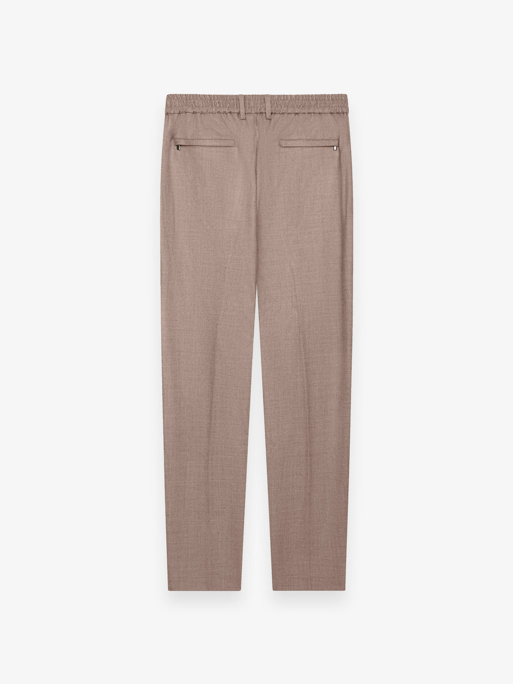 Flannel Stretch Tapered Trousers | Light Taupe Melange