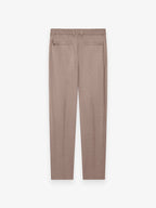 Flannel Stretch Tapered Trousers | Light Taupe Melange