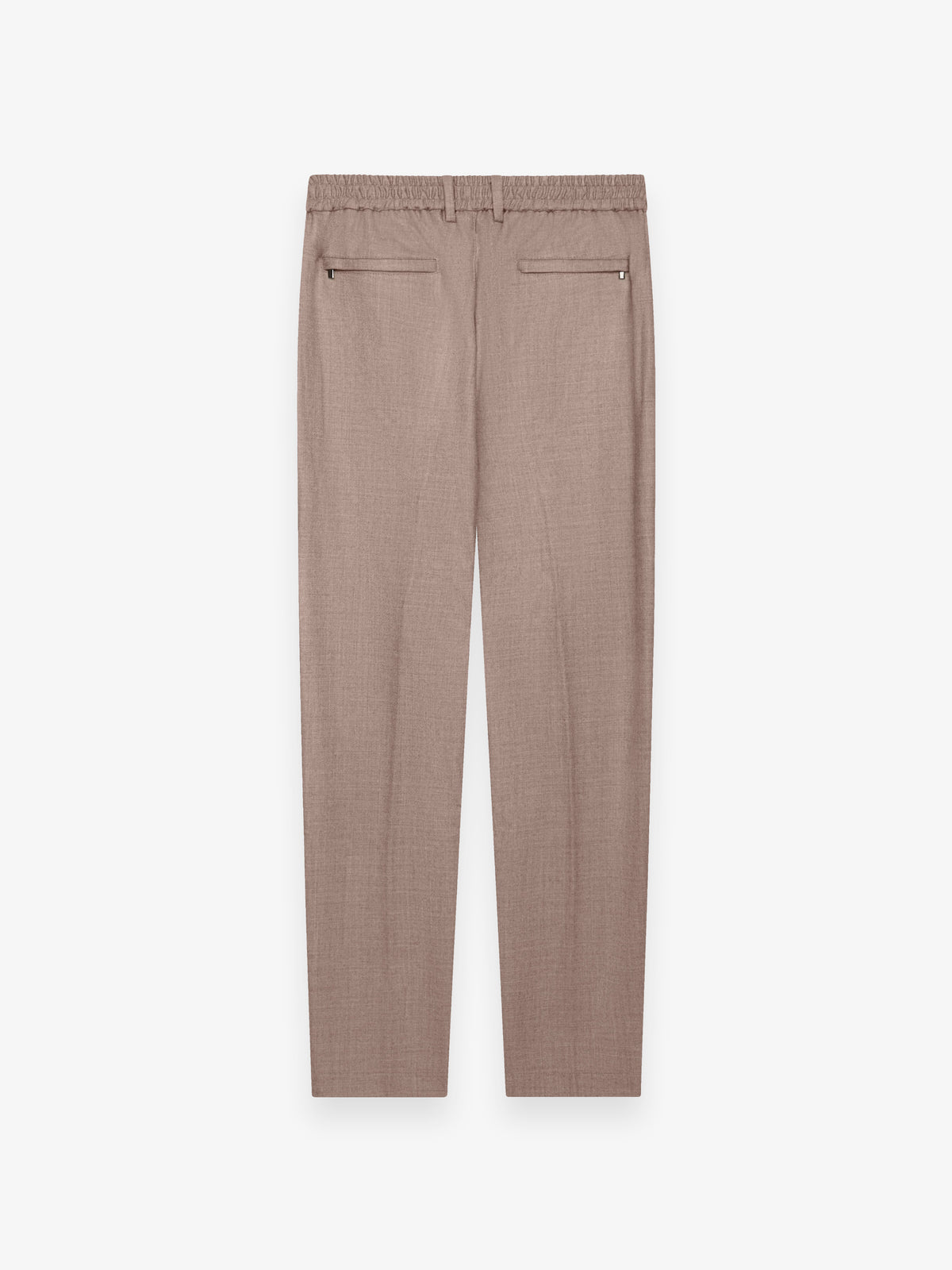 Flannel Stretch Tapered Trousers | Light Taupe Melange