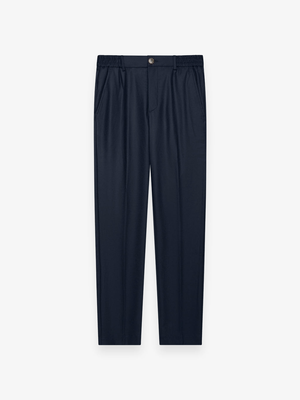 Flannel Stretch Tapered Trousers | Dark Navy