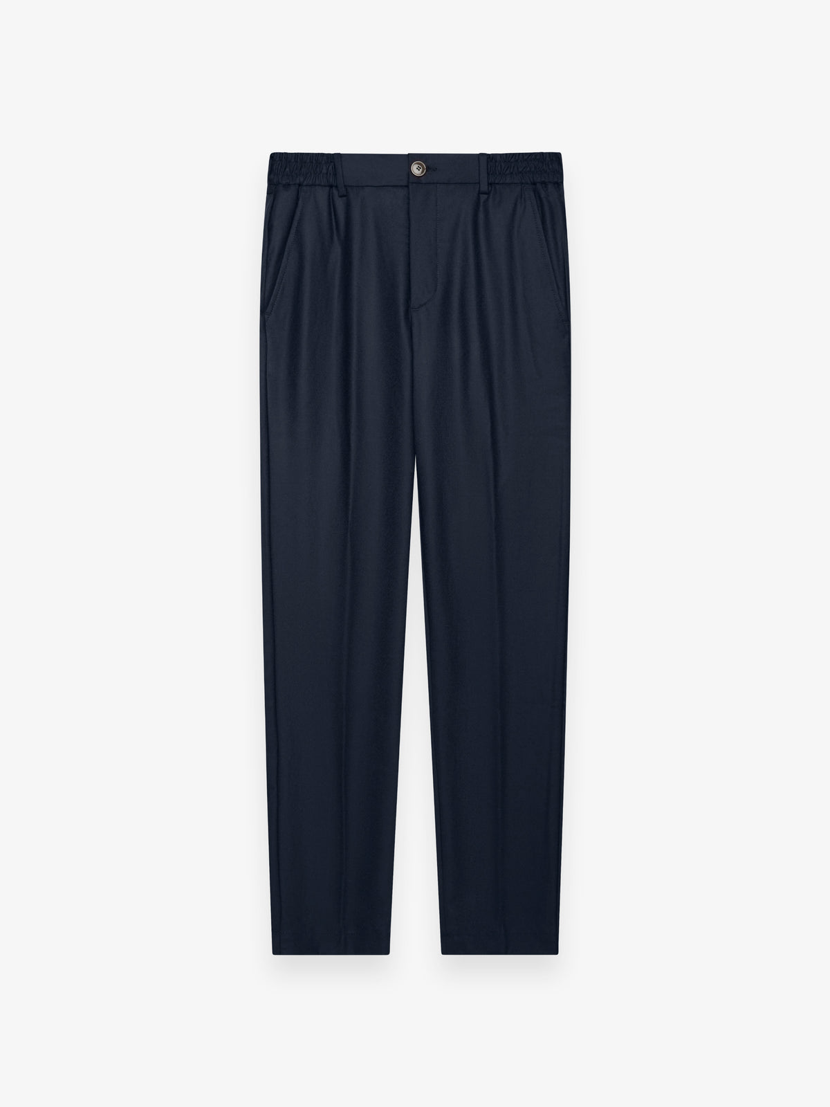 Flannel Stretch Tapered Trousers | Dark Navy