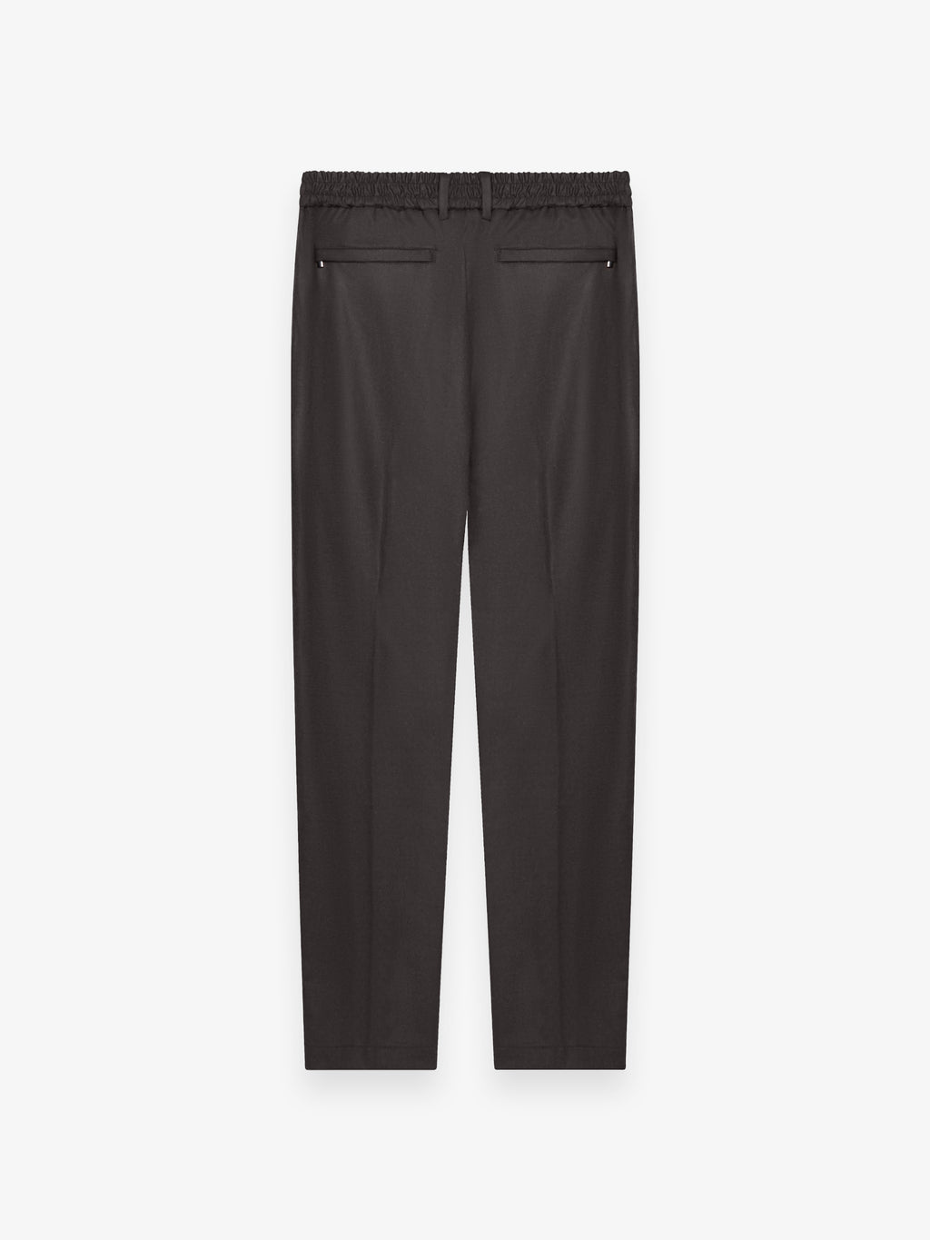 Flannel Stretch Tapered Trousers | Dark Brown Melange