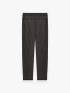 Flannel Stretch Tapered Trousers | Dark Brown Melange