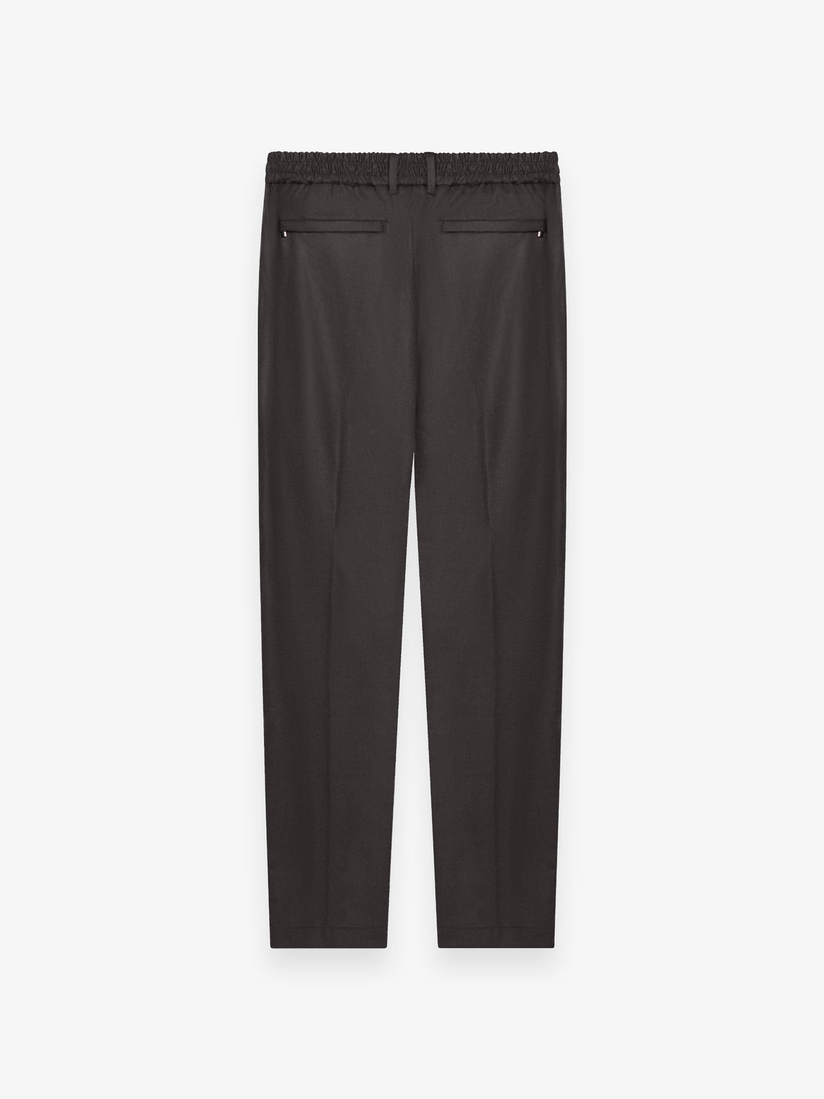 Flannel Stretch Tapered Trousers | Dark Brown Melange