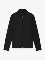 Flannel Stretch Zip Overshirt | Black