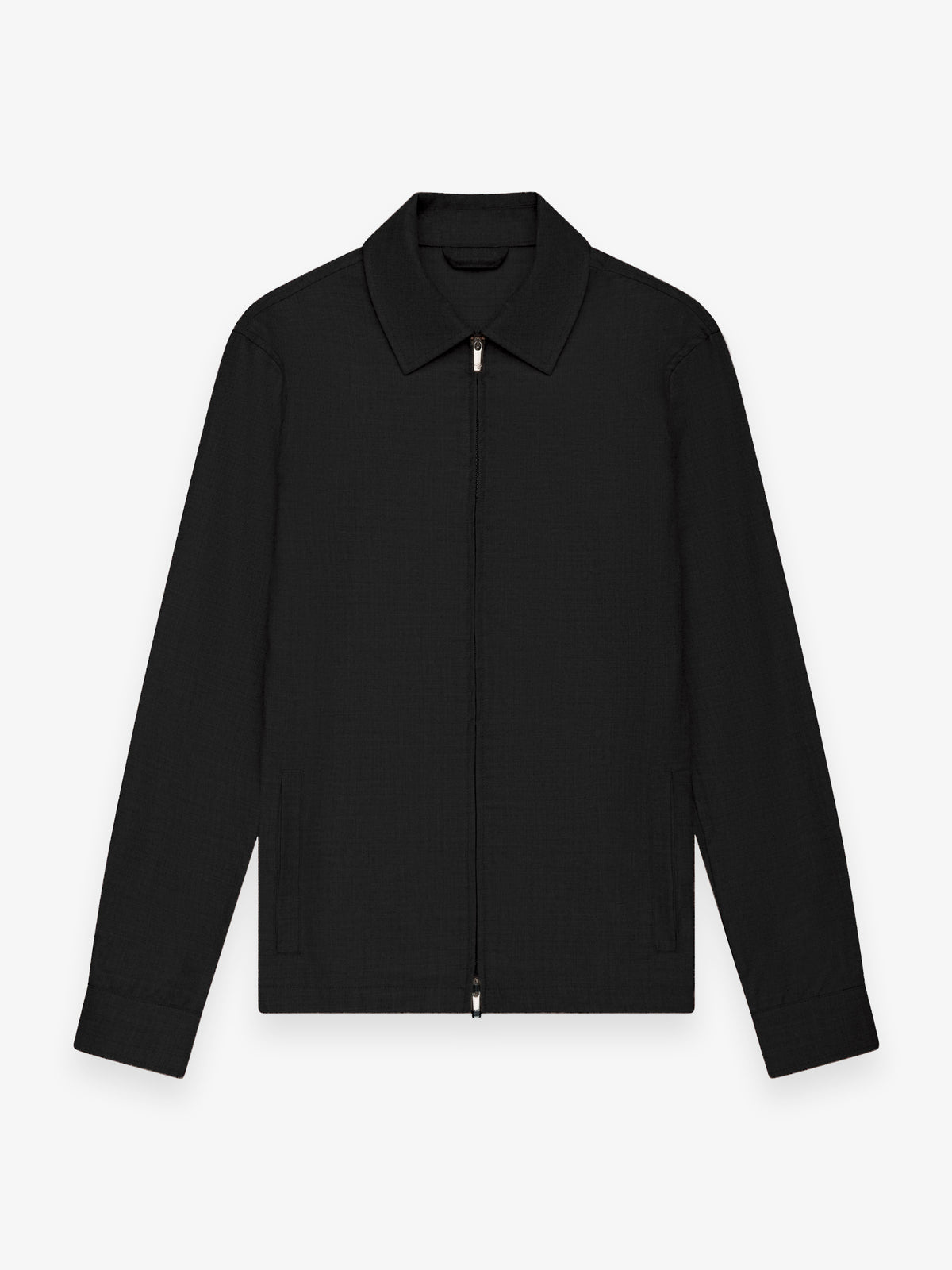 Flannel Stretch Zip Overshirt | Black