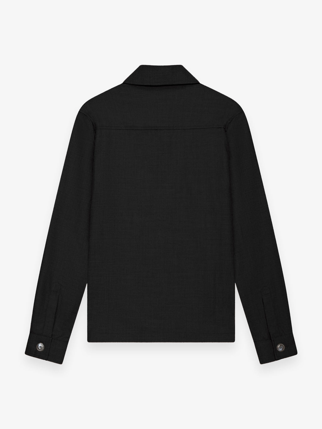 Flannel Stretch Zip Overshirt | Black