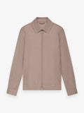 Flannel Stretch Zip Overshirt | Light Taupe Melange