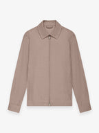 Flannel Stretch Zip Overshirt | Light Taupe Melange