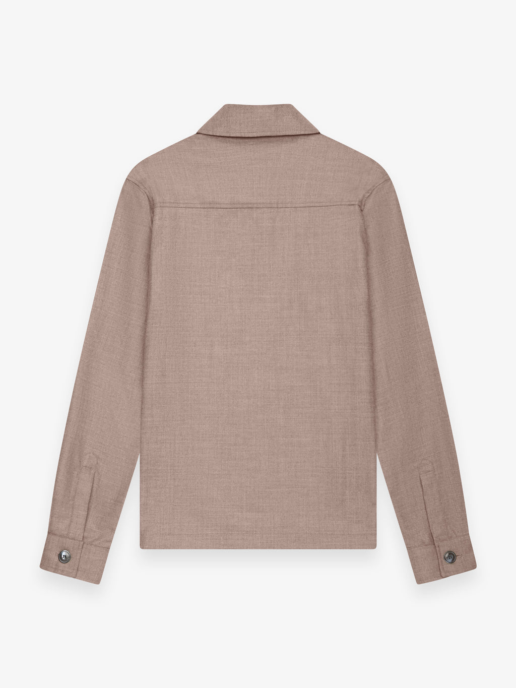 Flannel Stretch Zip Overshirt | Light Taupe Melange