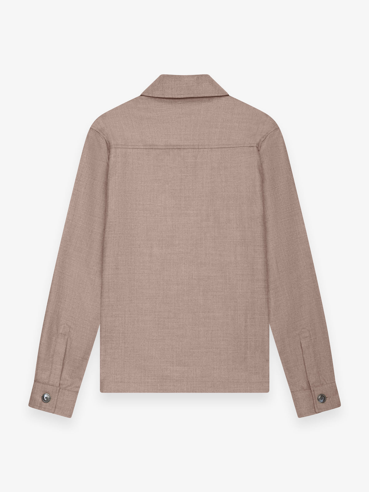 Flannel Stretch Zip Overshirt | Light Taupe Melange