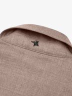 Flannel Stretch Zip Overshirt | Light Taupe Melange