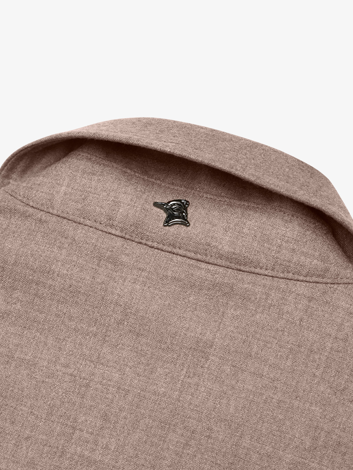 Flannel Stretch Zip Overshirt | Light Taupe Melange