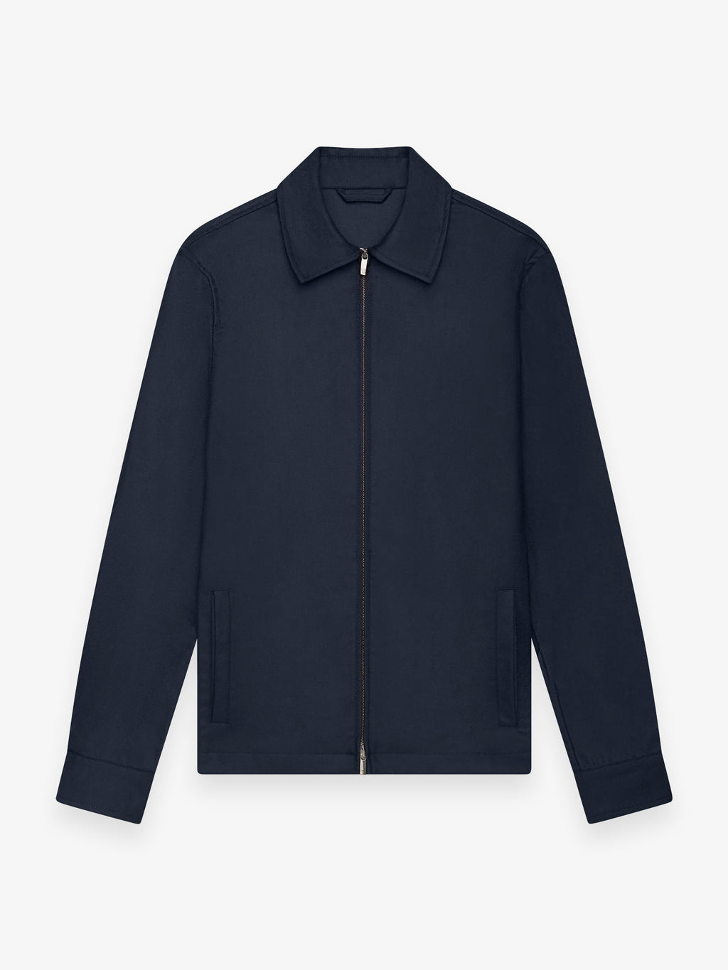 Flannel Stretch Zip Overshirt | Dark Navy