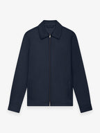 Flannel Stretch Zip Overshirt | Dark Navy