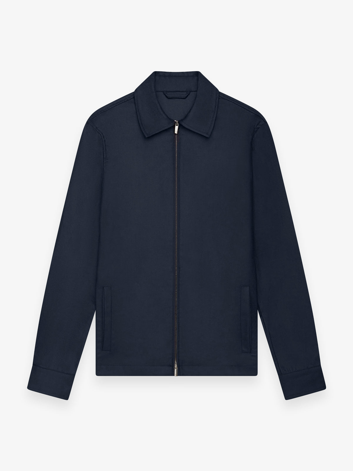 Flannel Stretch Zip Overshirt | Dark Navy
