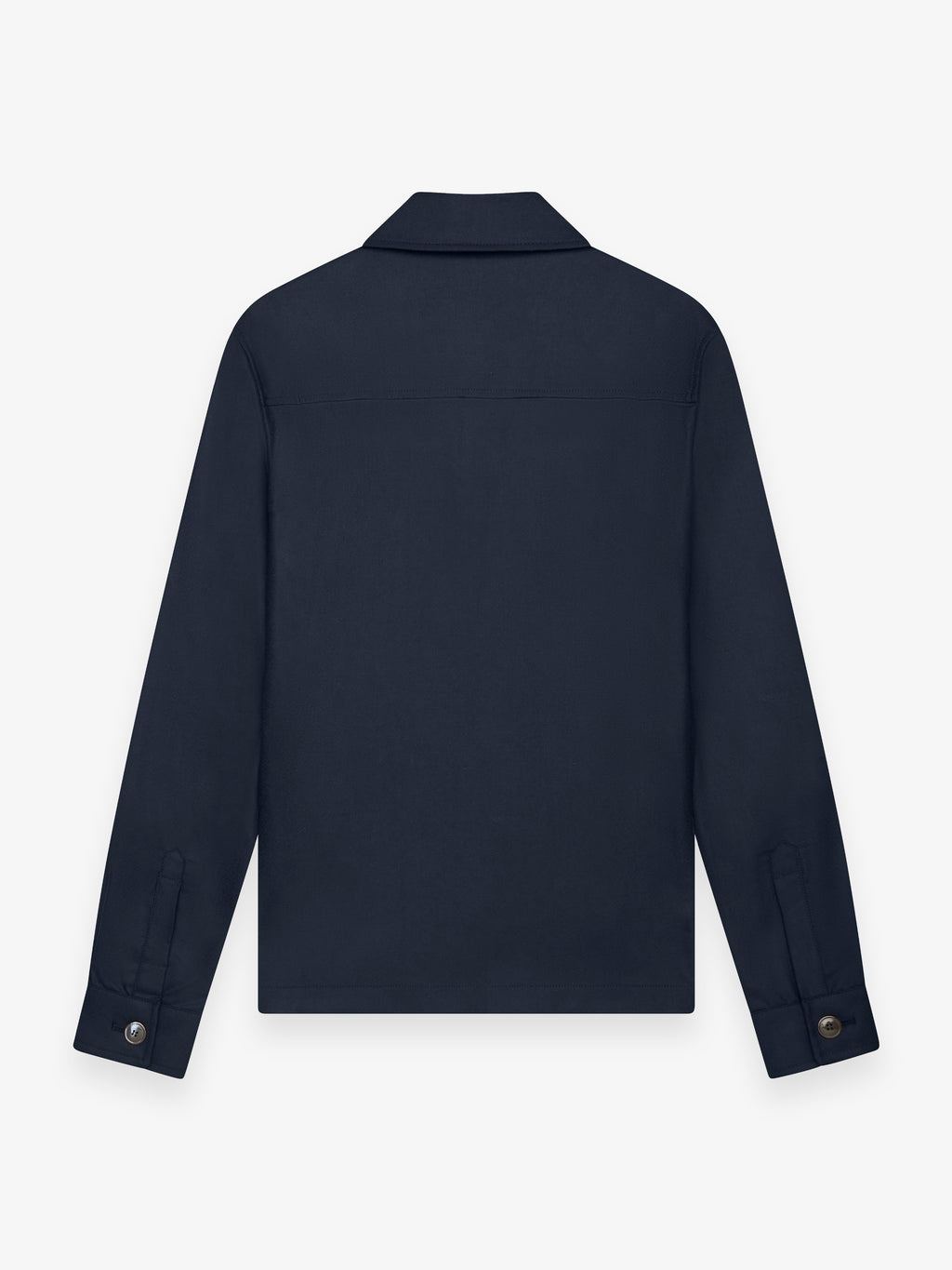 Flannel Stretch Zip Overshirt | Dark Navy
