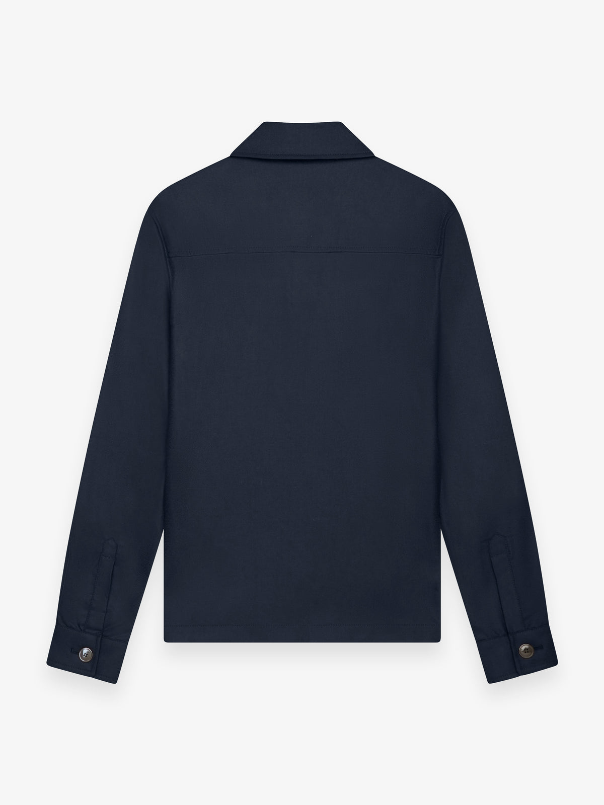 Flannel Stretch Zip Overshirt | Dark Navy