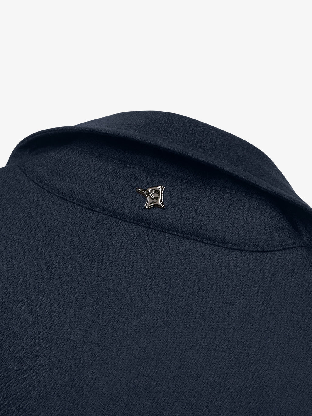 Flannel Stretch Zip Overshirt | Dark Navy