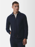 Flannel Stretch Zip Overshirt | Dark Navy