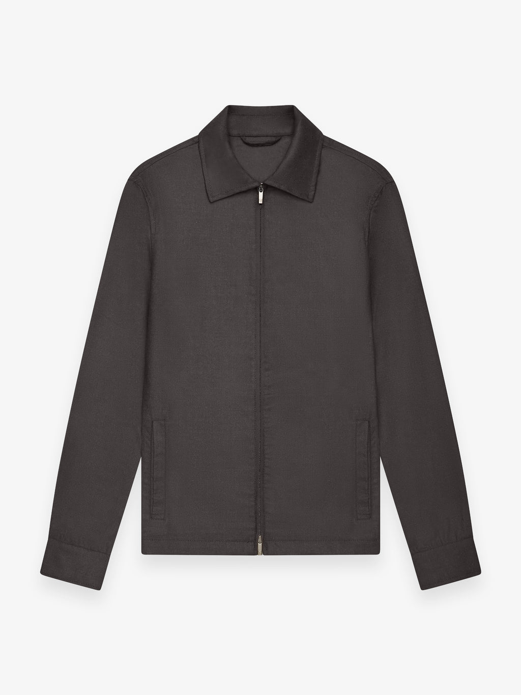 Flannel Stretch Zip Overshirt | Dark Brown Melange