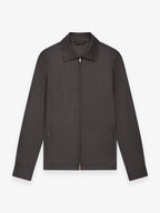 Flannel Stretch Zip Overshirt | Dark Brown Melange