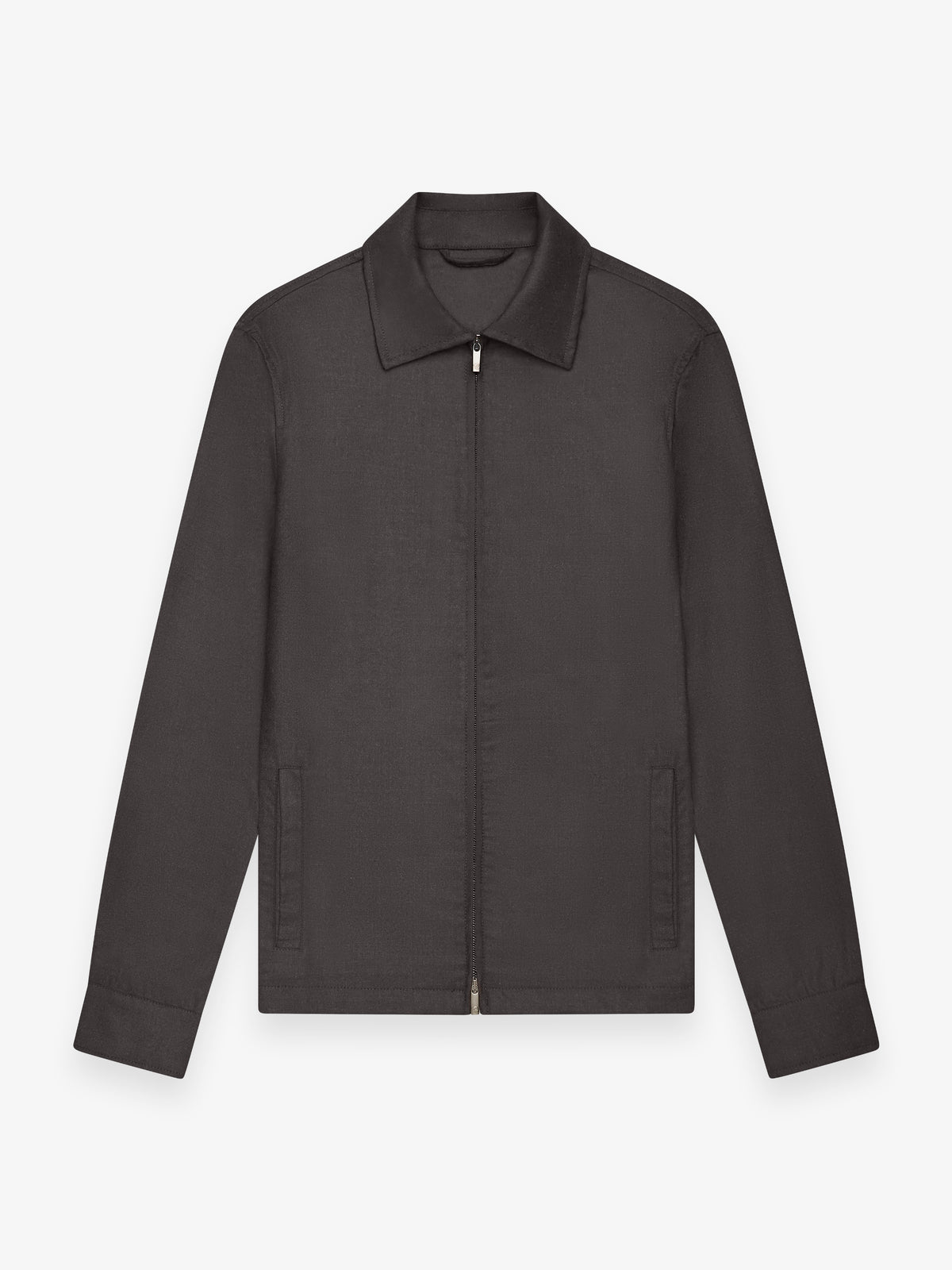 Flannel Stretch Zip Overshirt | Dark Brown Melange