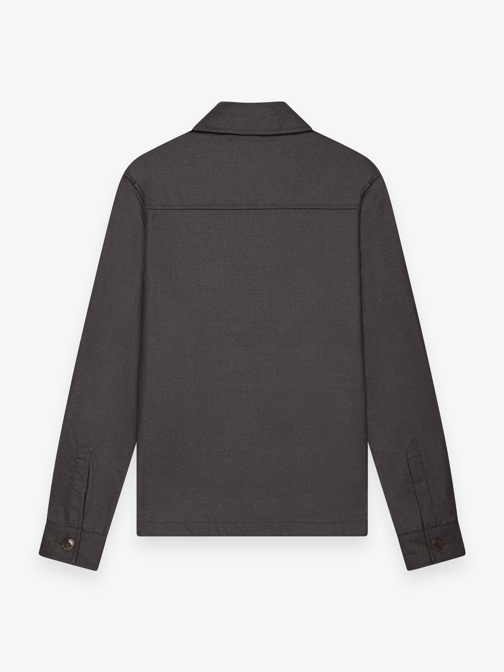 Flannel Stretch Zip Overshirt | Dark Brown Melange