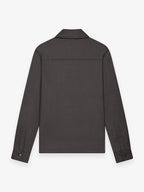 Flannel Stretch Zip Overshirt | Dark Brown Melange