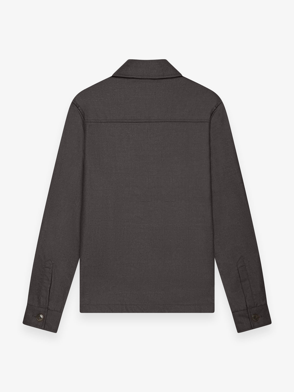 Flannel Stretch Zip Overshirt | Dark Brown Melange