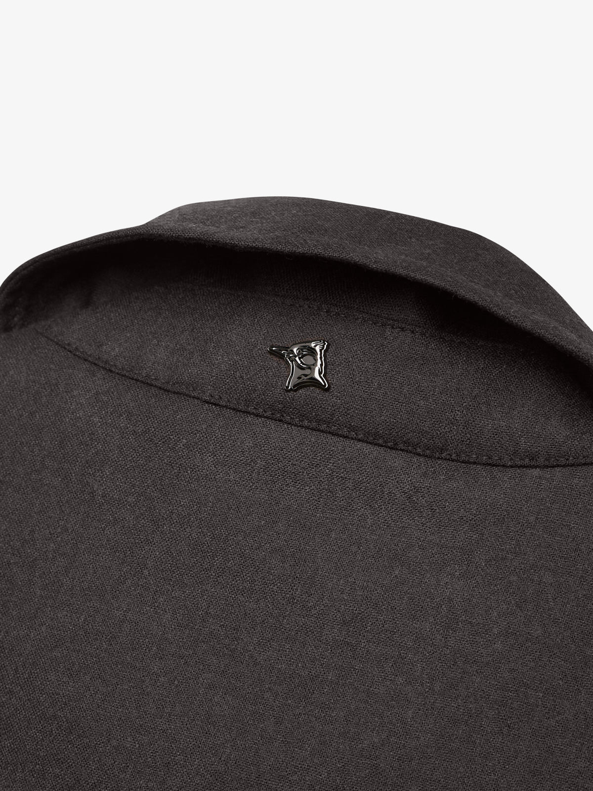 Flannel Stretch Zip Overshirt | Dark Brown Melange