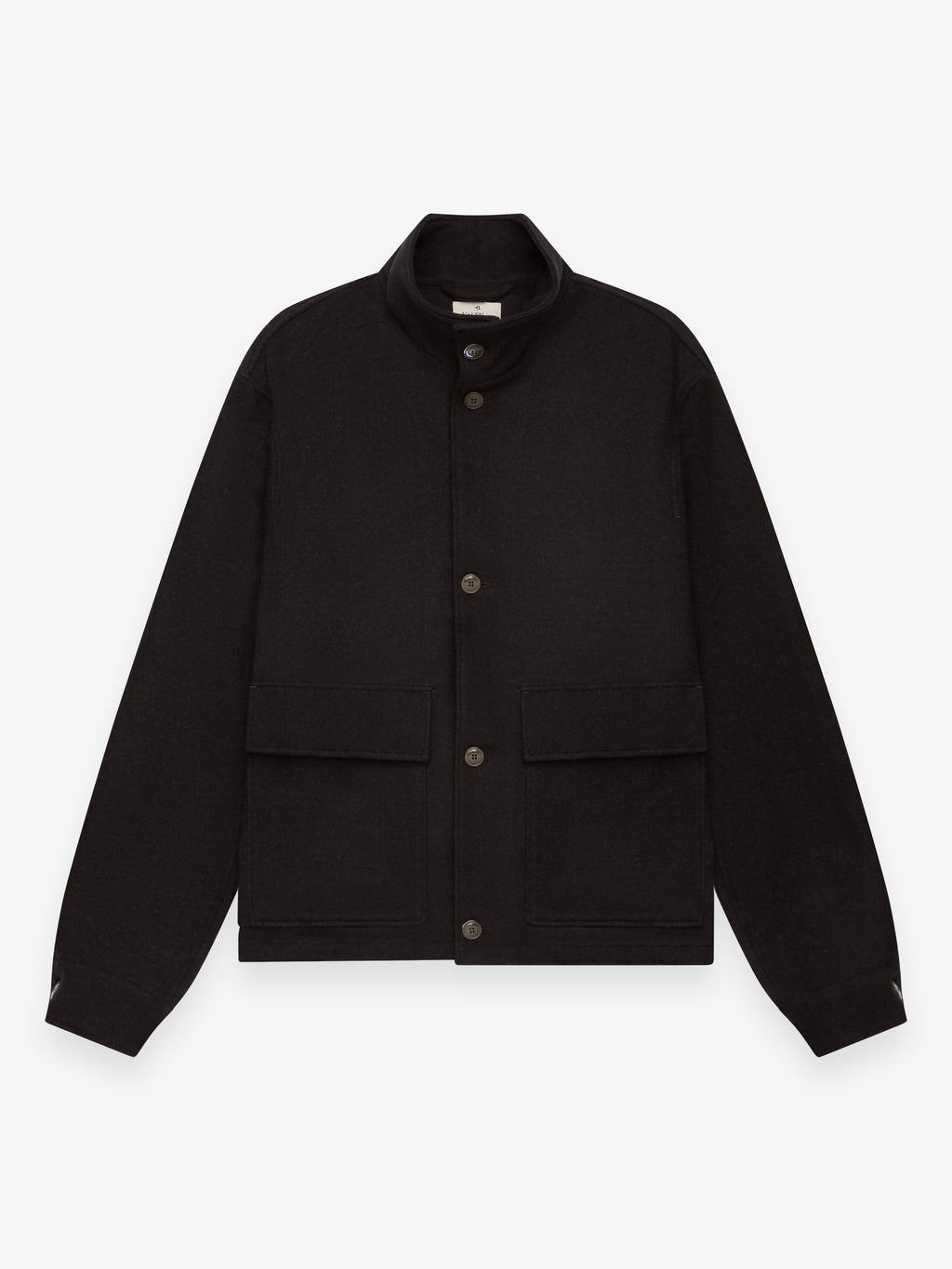 Cashmere Funnel Neck Jacket | Dark Brown Melange