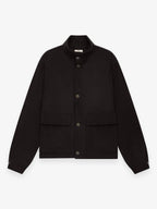 Cashmere Funnel Neck Jacket | Dark Brown Melange