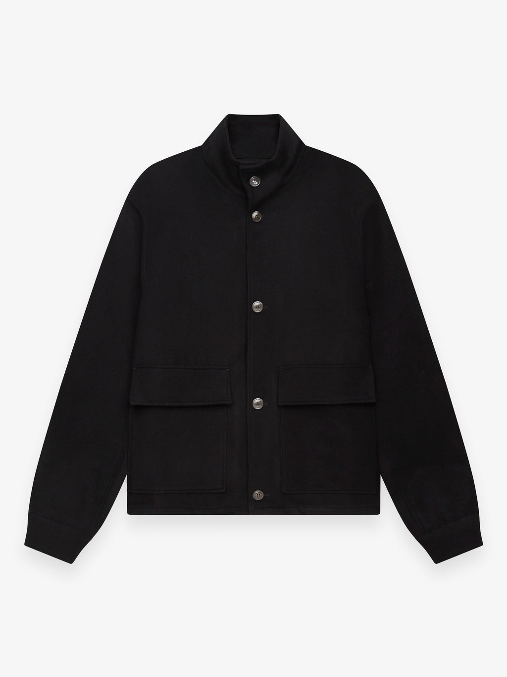 Cashmere Funnel Neck Jacket | Black