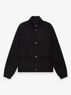Cashmere Funnel Neck Jacket | Black
