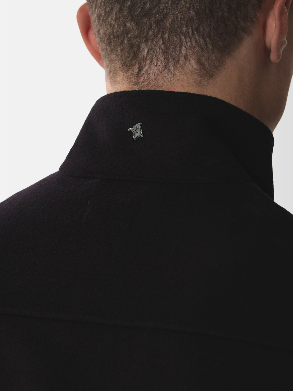 Cashmere Funnel Neck Jacket | Black
