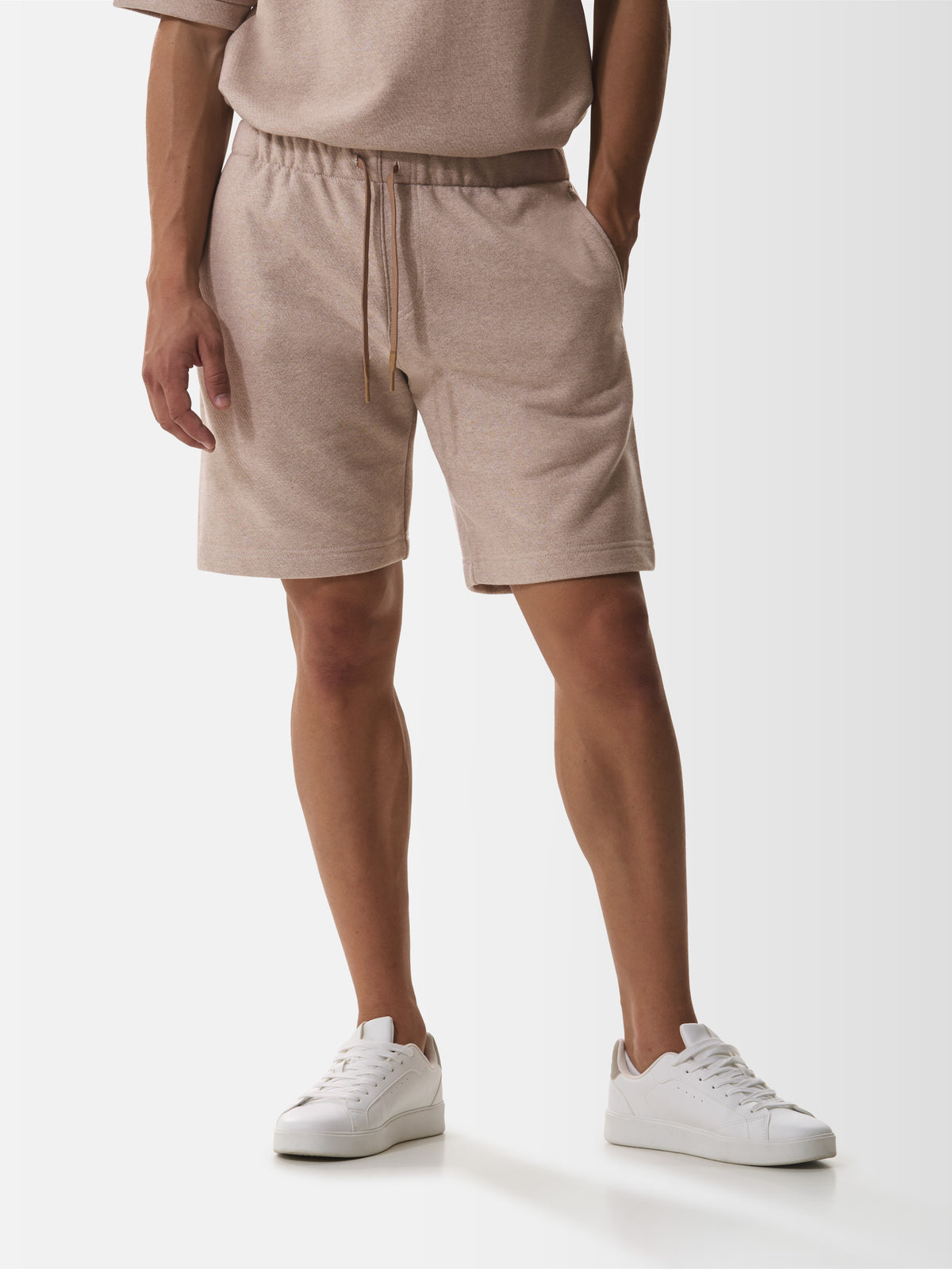 Fleece Sport Short | Light Taupe Melange