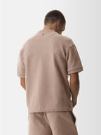 Fleece Oversized T-Shirt | Light Taupe Melange