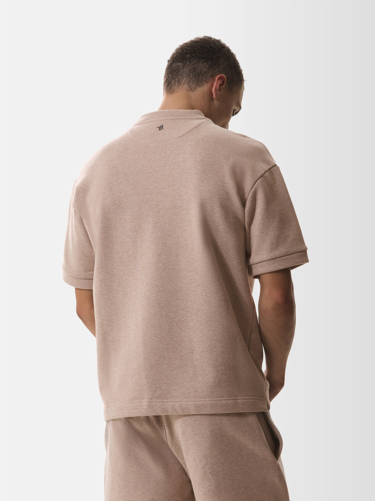 Fleece Oversized T-Shirt | Light Taupe Melange