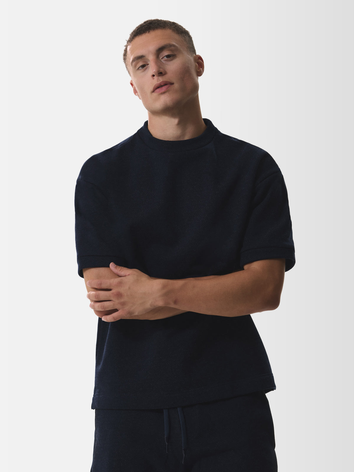 Fleece Oversized T-Shirt | Dark Navy